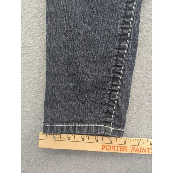 Angels Jeans Juniors 13 Blue Dark Wash Low Rise Skinny Stretch Embroidered - Picture 7 of 14